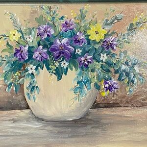 Acrylic floral painting on 11x14” stretched canvas